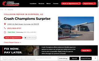 Crash Champions Collision Repair Surprise website