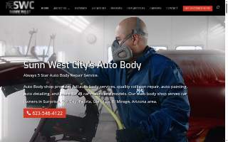Sunn West City's Auto Body website