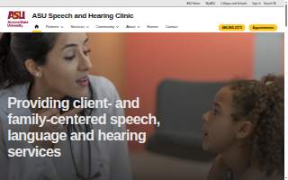 ASU Speech & Hearing Clinic website