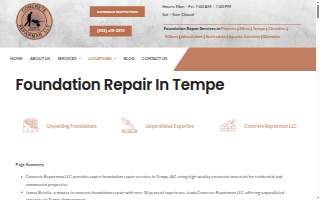 Concrete Repairman® Foundation Repair of Tempe website