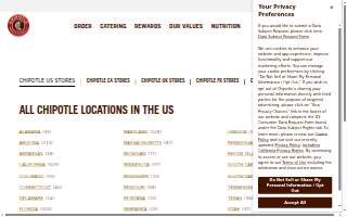 Chipotle Mexican Grill of Tucson website