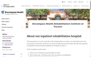 Encompass Health Rehabilitation Institute of Tucson website