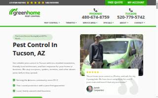 Green Home Pest Control Tucson website