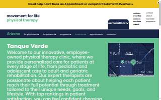 Movement for Life Physical Therapy of Tucson website