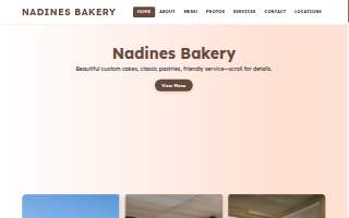Nadines Bakery website