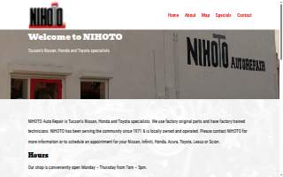 Nihoto Auto Repair LLC website