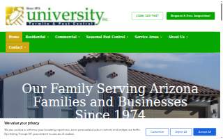 University Termite & Pest Control website