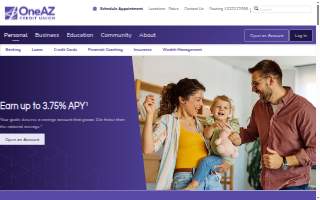 OneAZ Credit Union Loan Production Office website