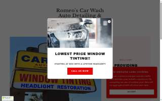 Romeos Car Wash website