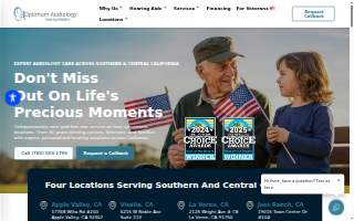 Optimum Audiology of Adelanto website