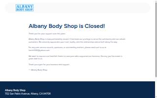 Albany Body Shop website