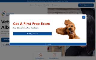 Codornices Veterinary Clinic of Albany website