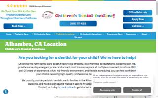 Children's Dental FunZone - Alhambra website