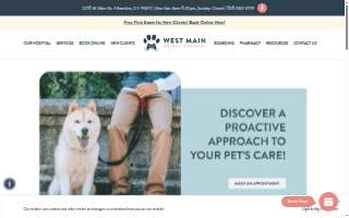 West Main Animal Hospital website