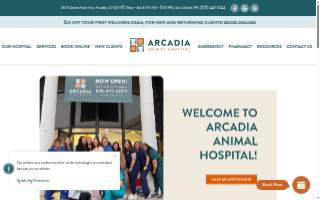 Arcadia Animal Hospital website