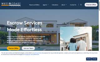 West Coast Escrow website