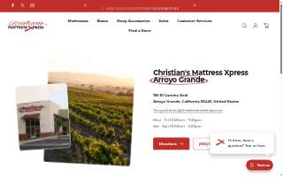 Christian's Mattress Xpress Arroyo Grande website