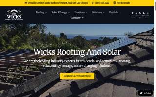 Wicks Roofing and Solar, Inc. - Atascadero website