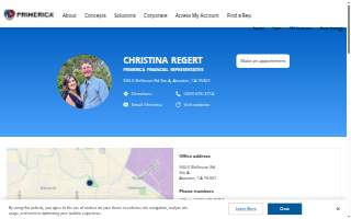Christina Regert: Primerica - Financial Services website