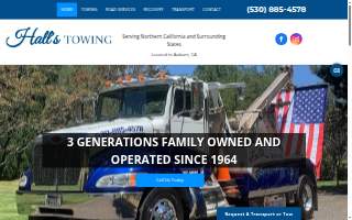 Hall's Towing website