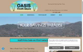 Oasis Thrift Store website