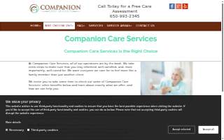 Companion Care Services website