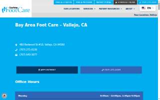 Bay Area Foot Care of Benicia website