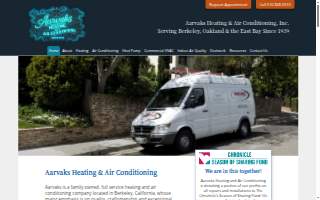 Aarvaks Heating & Air Conditioning, Inc. website