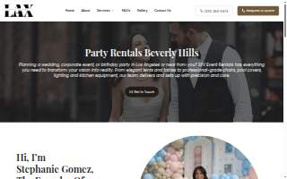 Classy Party Rentals Los Angeles website