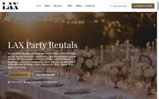 LAX Party Rentals website