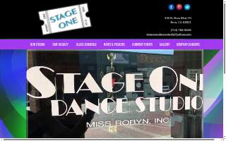 Stage One Dance Studio website