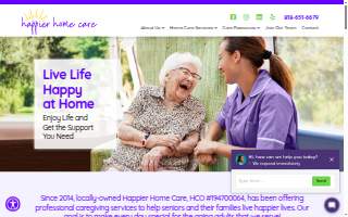 Happier Home Care website