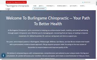 Burlingame Chiropractic website
