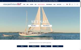 vineyard vines of Burlingame website