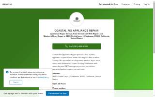 Coastal fix appliance repair website