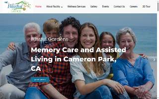 Blissful Gardens - Senior Living website