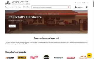 Churchill's Hardware website