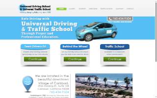 Universal Driving School website