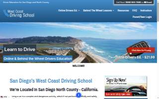 West Coast Driving School of Carlsbad website