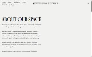 Adventure Onn Event Space website