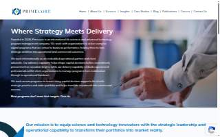 Primecore Porta Potty Rentals website