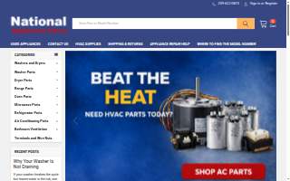 National Appliance Parts of Ceres website
