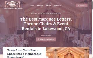 Misky Dreams Event Rentals of Cerritos website