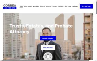 Correa Law Firm, APC website