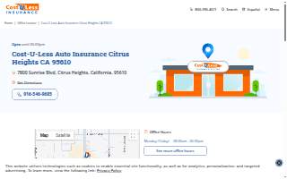 Cost-U-Less Insurance of Citrus Heights website