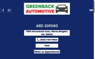 Greenback Automotive website