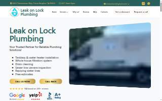 Leak on Lock Plumbing website
