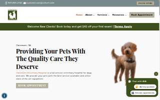 Claremont Veterinary Hospital website