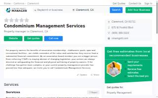 Condominium Management Services website