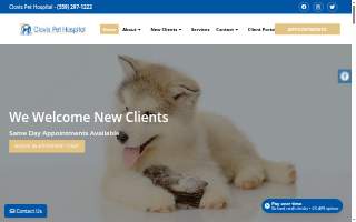 Clovis Pet Hospital website